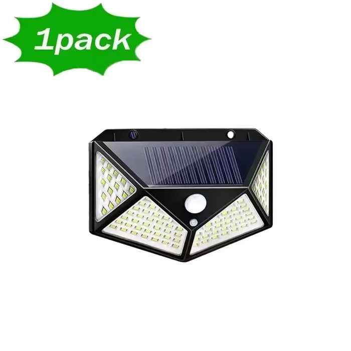 Solar Wall Lamp Outdoor 100LED Lampwaterproof Motion Sensor Solar Powered Sunlight Street Lamp Garden Railing Decorative Lamp
