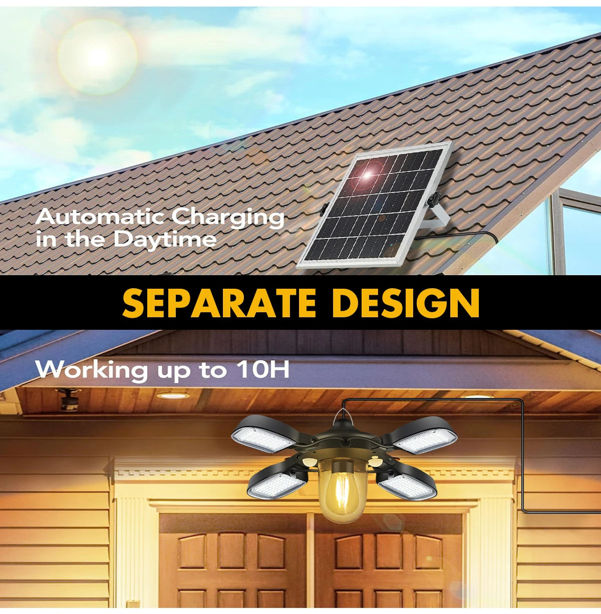 192led Solar Powered Barn Light Solar Shed Light for Indoor and Outdoor 1000LM Dual Motion Sensor Solar Pendant Light For Gazebo