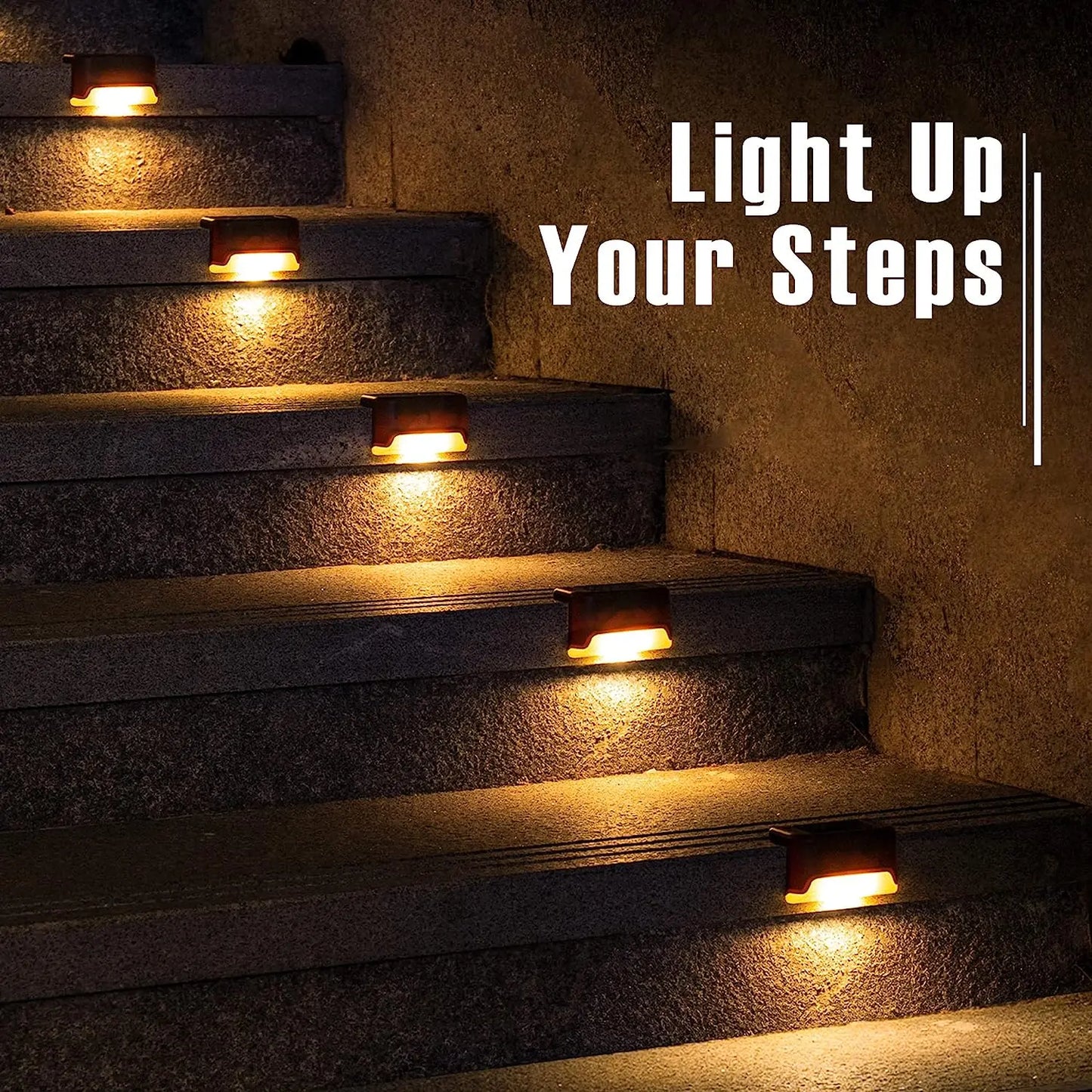 16 Packs of Solar Deck Lights for Outdoor, Solar Step Lights, Waterproof, Led Solar Lights for Outdoor Deckers, Stairs, Fences, Courtyard Flower Beds and Terraces