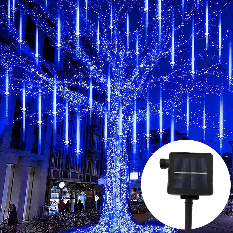 LED Meteor Shower String Light Christmas Wedding Party Solar Garland Lamp Summer Garden Decoration Festoon Solar Outdoor Lights