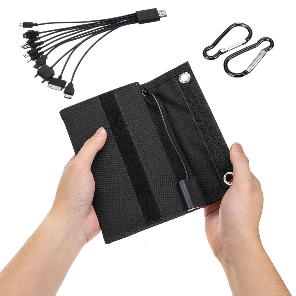 700W Foldable Solar Panel Phone Charger 5V USB Waterproof Power Banks for Cell Phone Outdoor Camping Emergency Solar Charging
