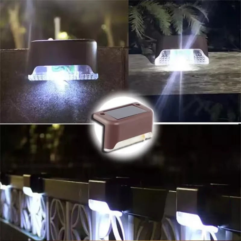 Solar Deck Lights Outdoor Waterproof LED Fence Lights Garden Step Lamp for Patio Stairs Railing Pathway Step Solar Lamp