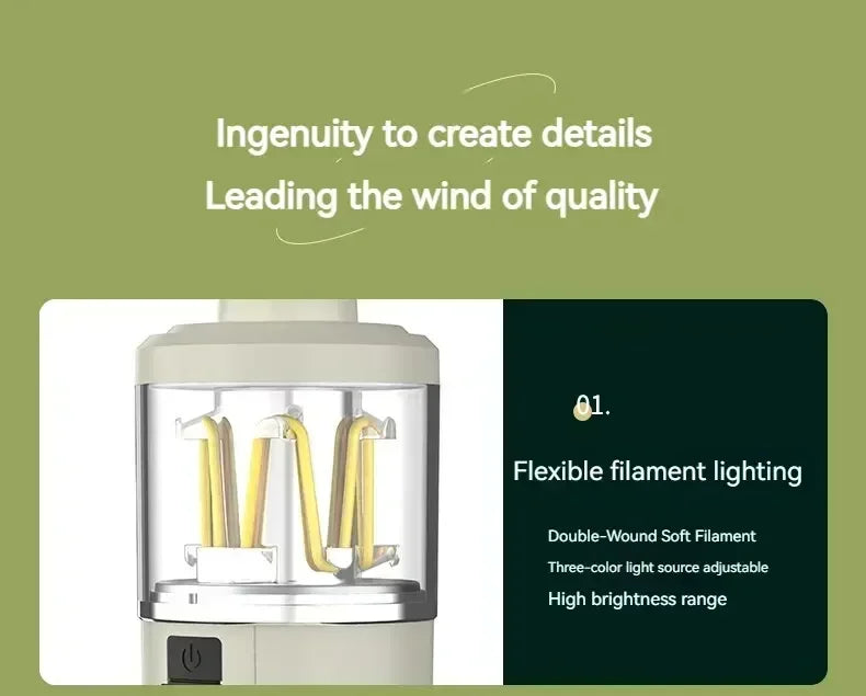 Solar Camp Lantern - IPX7 Waterproof with 360° Magnetic Base & Rechargeable