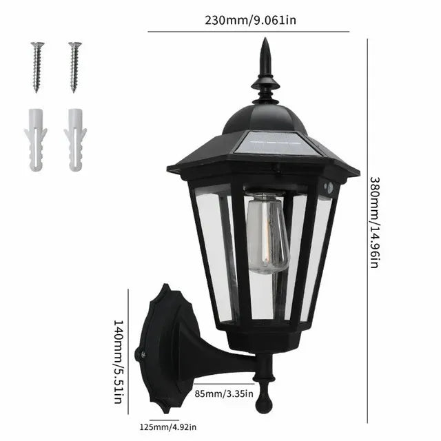 E2 Solar Flame Hanging Lantern Lights Outdoor IP65 3 Modes Solar Powered Lamp Wall Mounted Lights Fence Patio Porch Garden Decor