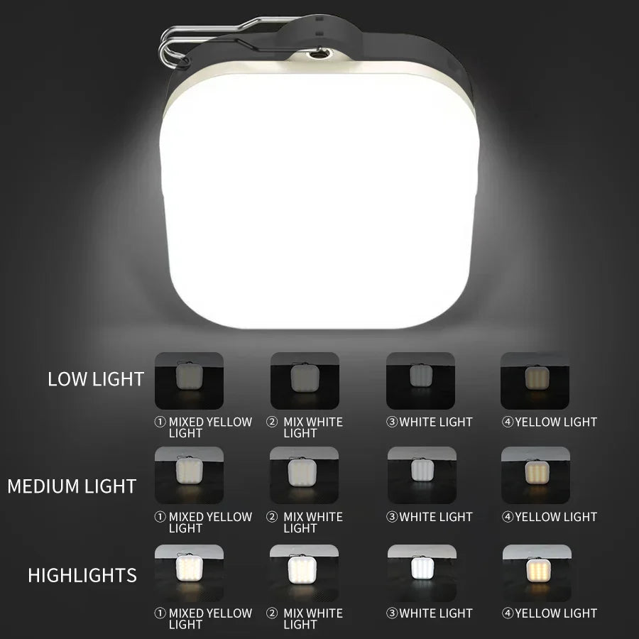 Solar Camping Lamp with Magnet & AdjustableBracket,5 Modes Outdoor Waterproof Lantern for Tent, Hiking, & Emergency Lighting