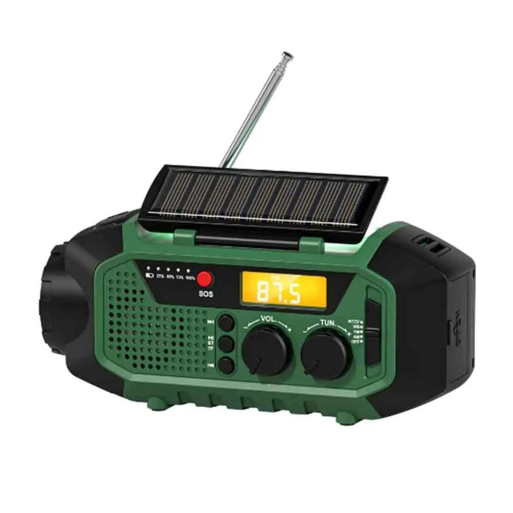 USB Charger Solar Power Emergency Radio with Flashlight SOS Alarm AM/FM/WB Radio Power Bank Multifunctional Bluetooth Speaker