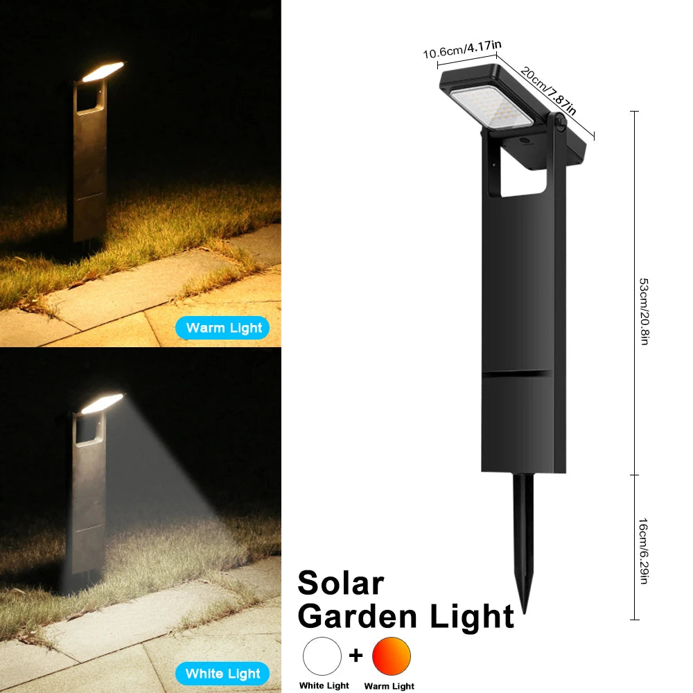Solar Pathway Lights Outdoor Adjustable Head Solar Path Lights 4Modes 2200 MAh Waterproof Solar Powered Landscape Light Garden