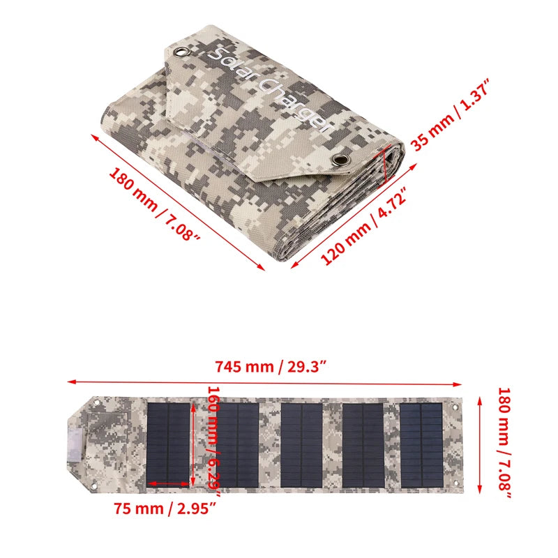 100W 80W 60W Foldable Solar Panel 5V USB Portable Folding Bag Battery Charger for Phone Outdoor Camping Waterproof Power Bank