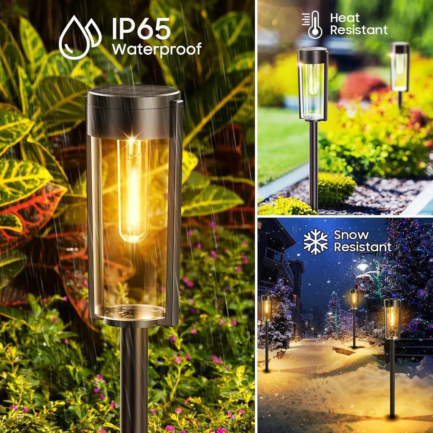 LED Solar Pathway Lights Outdoor Garden Lamp Waterproof Landscape Lights Lights Walkway Driveway Lawn Patio Garden Decor