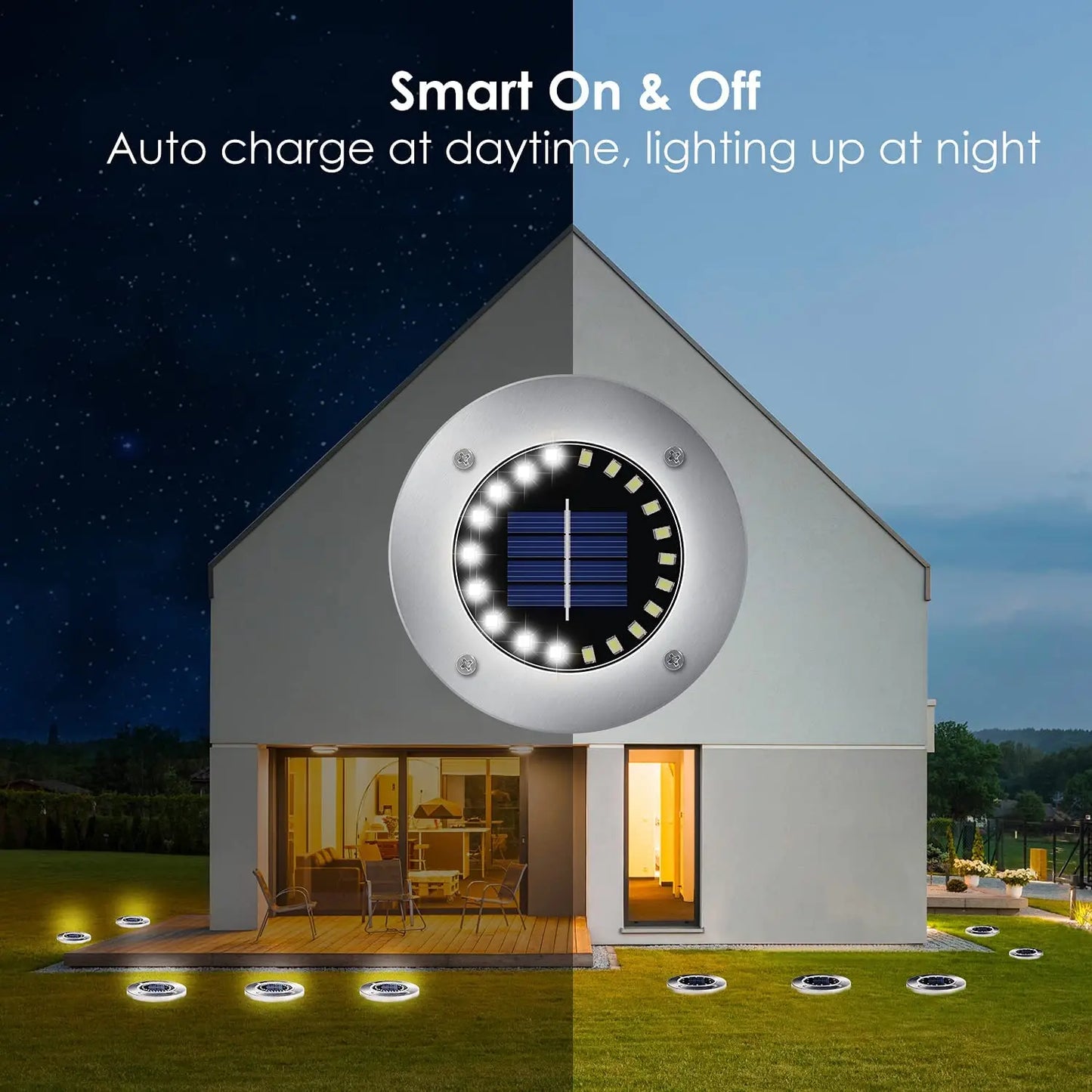 Outdoor Garden Lights Solar Ground Lights 20 LED Upgraded Landscape Lights for Lawn Pathway Yard Deck Patio Walkway