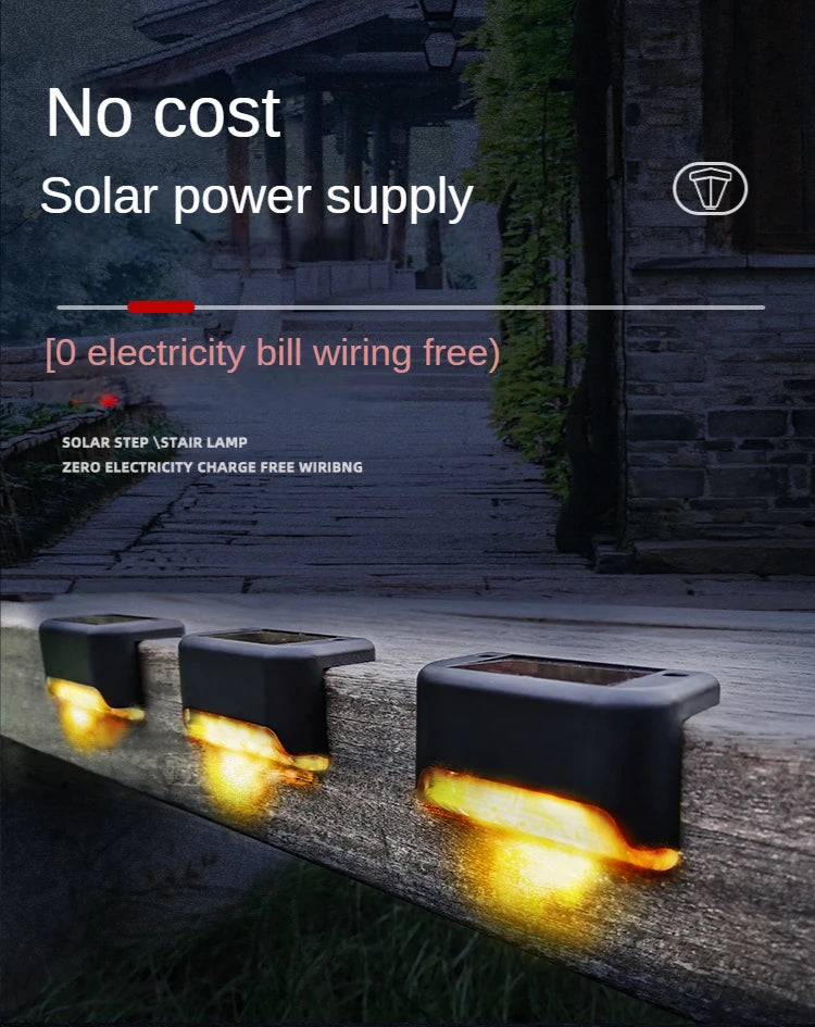 Solar Light Outdoor Stair Wall Step LED Street Garden Balcony Decoration Waterproof Stairs Fence Lamp