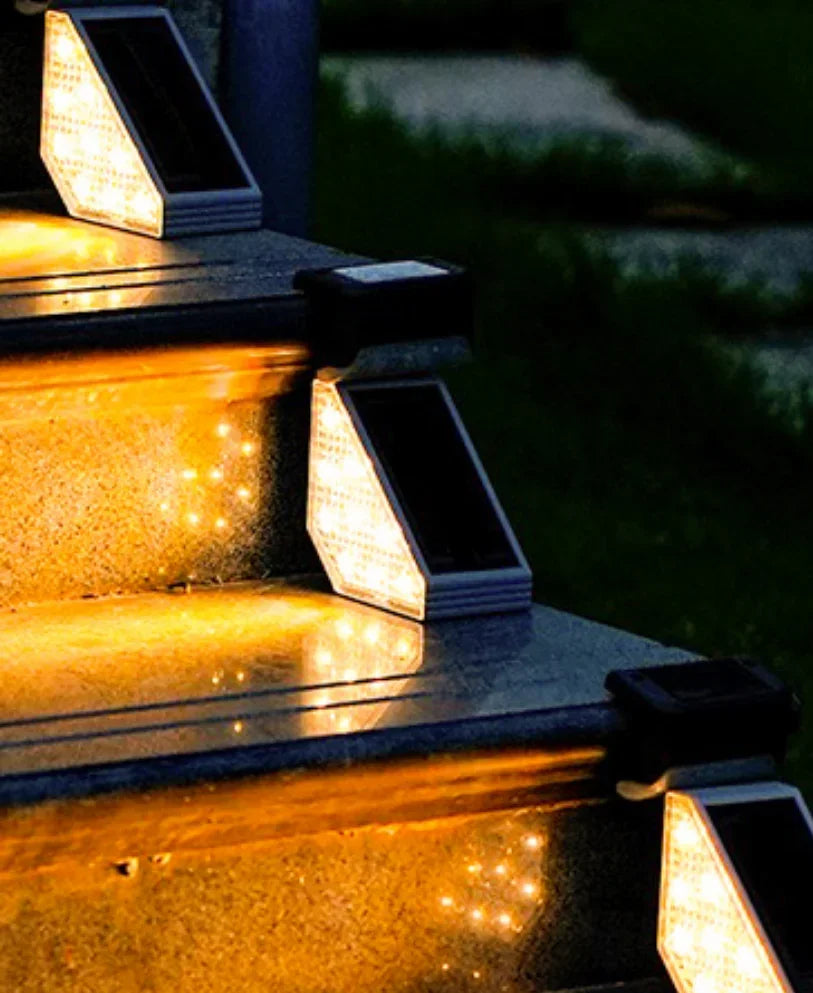 Solar LED Stair Lights with Motion Sensor Outdoor Step 3 Mode Lighting IP67 Decorative Light for Patio Garden Solar Panel Lamps