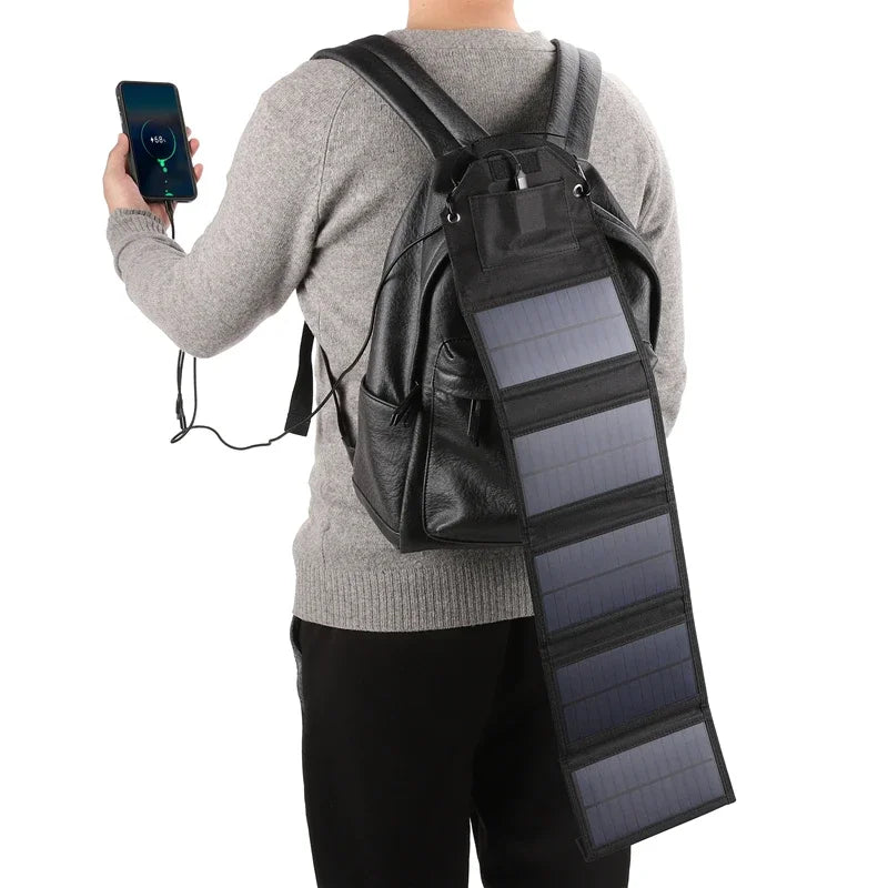 100W/80W/60W Foldable Solar Panel USB 5V Solar Charger Portable Solar Cell Outdoor Phone Power Bank for Camping Hiking + Cable