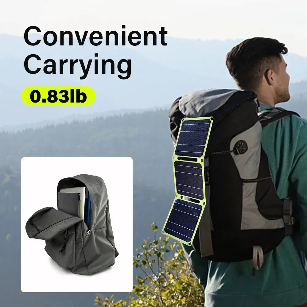Outdoor 100W Portable Solar Panel 5V 9V 12V Foldable Solar Cell Phone Charger PD+USB For Camping Travel Fishing Power Station