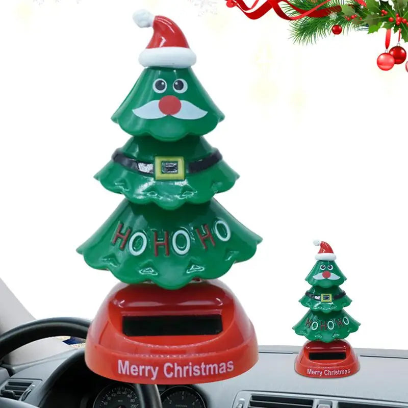New Arrival Christmas Car Ornament 2024 Solar Dancing Christmas Tree Novelty Moving Christmas Tree For Car Dashboard