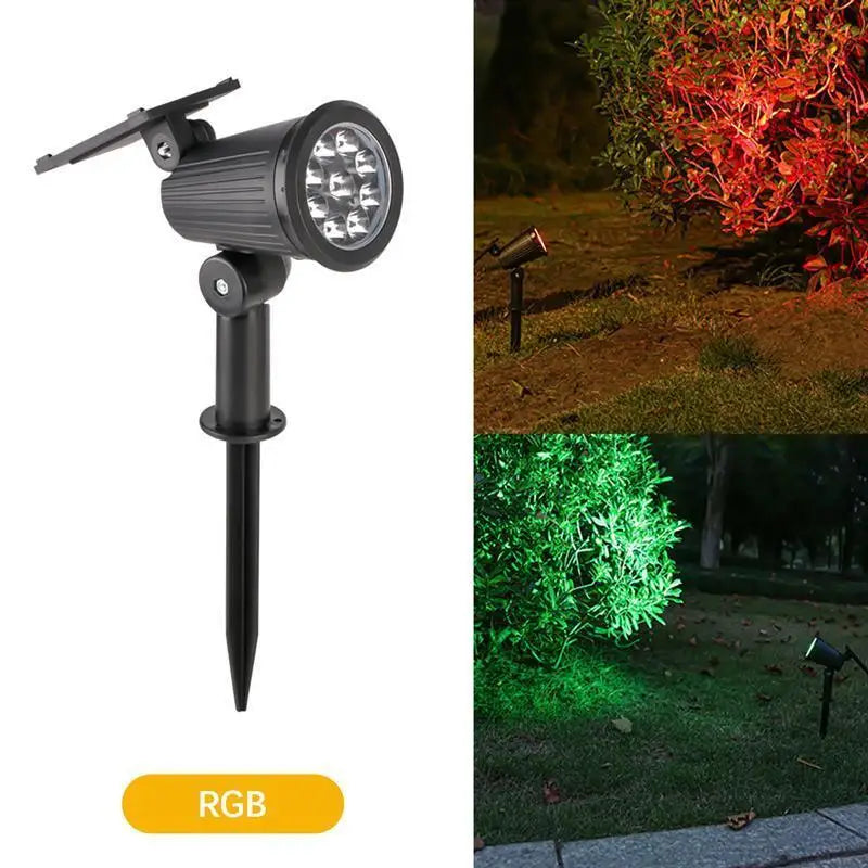 9 LED Outdoor Solar Spotlights Waterproof IP65 Brightness Adjustable Spot Light for Outdoor Garden Backyard Lawn Decor Lighting