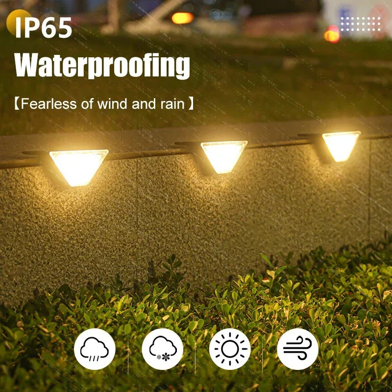 1/2/4pcs LED Solar Stair Light 3000K Waterproof Outdoor Garden Passage Courtyard Terrace Guardrail Step Light Landscape Light