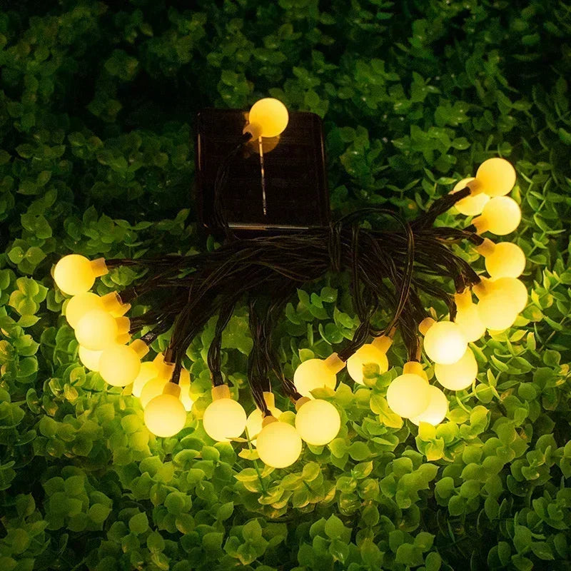 Solar Ball String Lights 8 Modes Lighting for Outdoor Garden House Fence Balcony Tree Party Street Wedding Party Decoration
