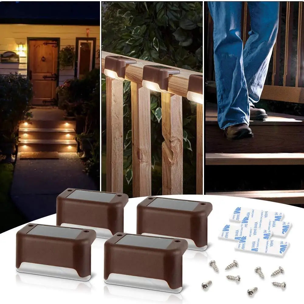 Solar Deck Lights 1-12 Pack Outdoor Step Lights Waterproof Led Solar Lights for Railing Stairs Step Fence Yard Patio and Pathway