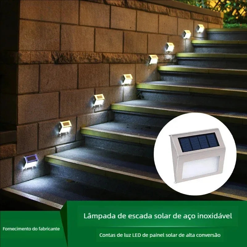 Solar Step Lights Solar Fence Lights Outdoor LED Stainless Steel Wall Lamps Deck Lights For Stair Fence Step Walkway Patio