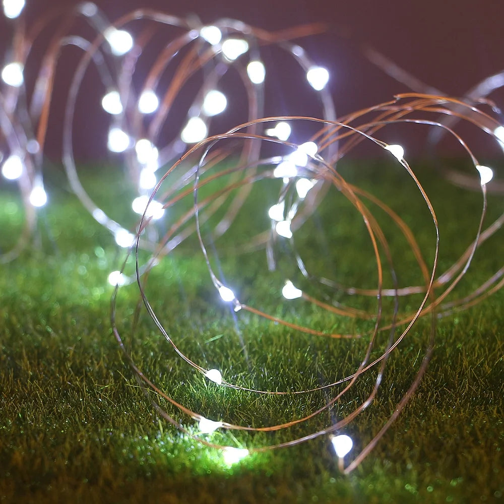 Solar Christmas String Lights Outdoor Solar Fairy Lights 8 Lighting Modes Twinkle Lights for Garden Party Wedding Xmas Decor