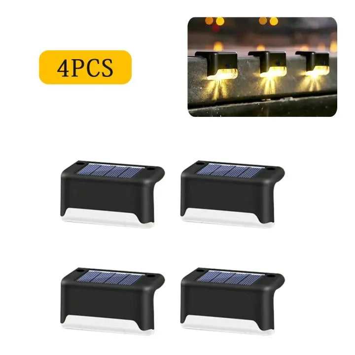 4/8/12pcs LED Solar Step Lamp Outdoor Garden Lights Solar Stair Light Waterproof Fence Lamp Decoration for Patio Path Deck Stair