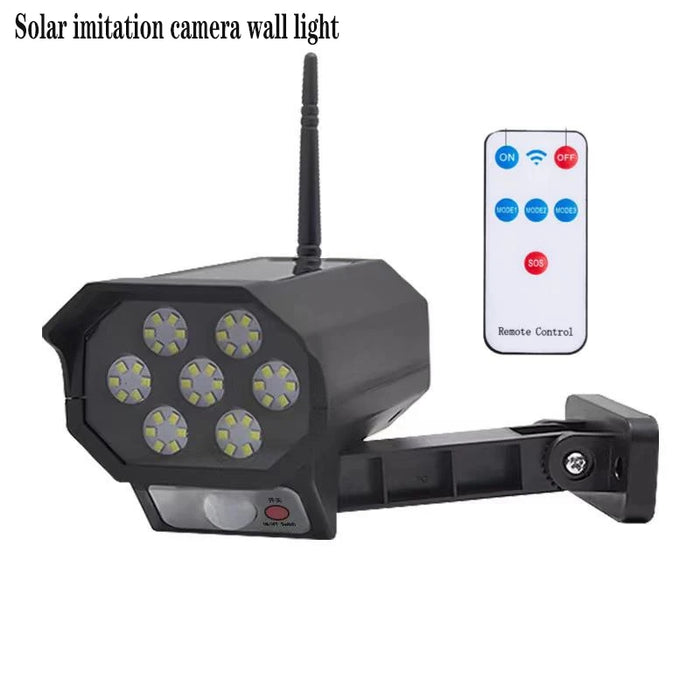 Solar Light Motion Sensor Security Dummy Camera Wireless Outdoor Flood Light IP65 Waterproof Lamp 3 Mode For Home Garden