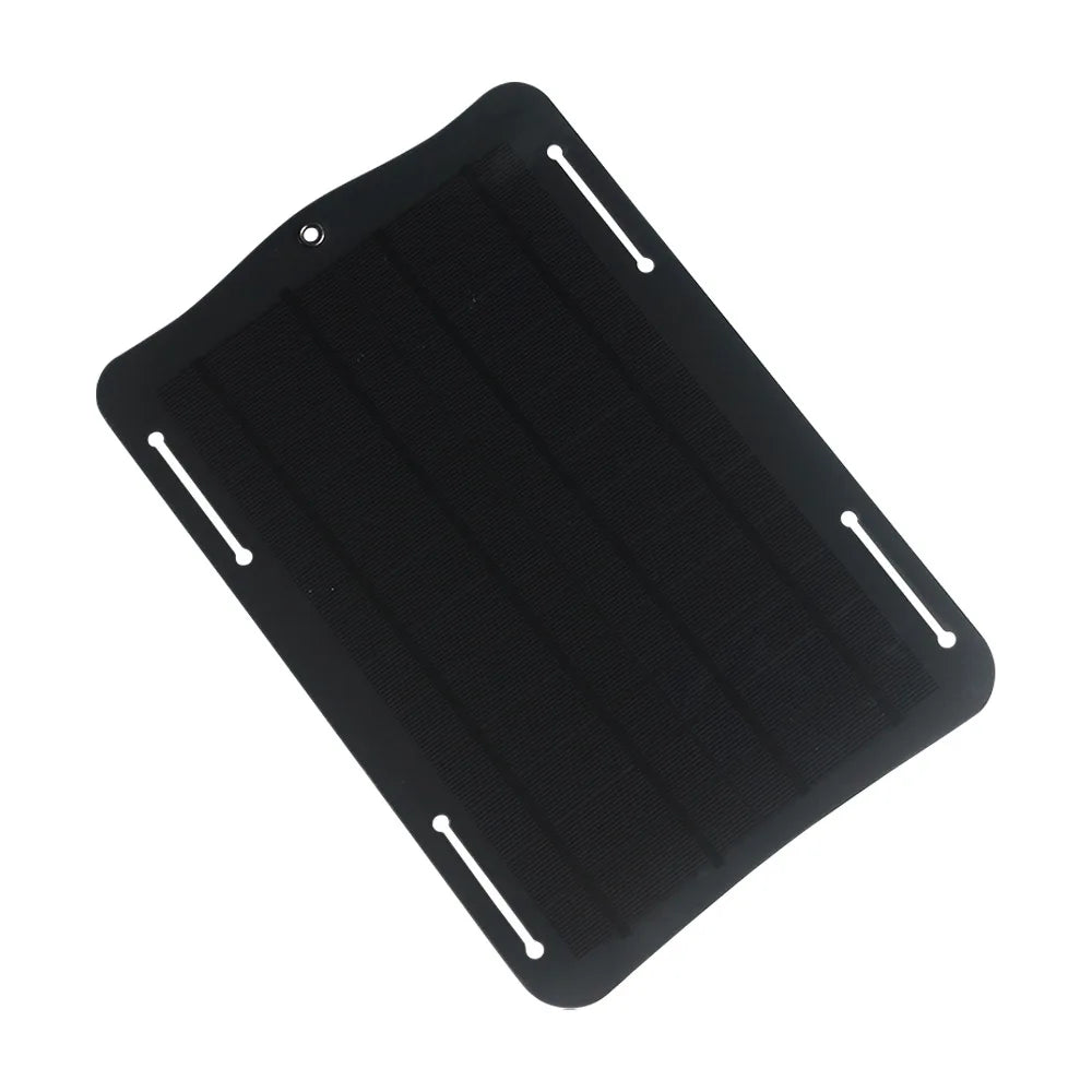 10W 5V Solar Panel Power Bank Charger Portable Phone Charger for Outdoor Emergency Solar Battery Panel Kit with USB Output Black