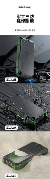 Solar panels Power bank Wireless charging solar phone charger 68000mAh with outdoor lighting Phone Charger 15W Wireless charging