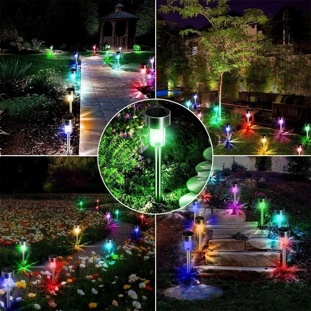 LED Solar Pathway Lawn Lights Outdoor IP65 Waterproof Lantern Decoration Lamps for Garden Walkway Path Driveway Patio Yard Lawn