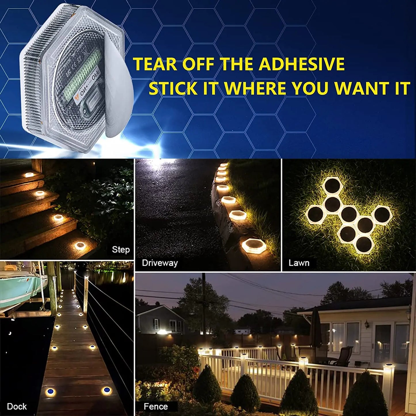 Solar Lights Outdoor Solar Garden Step Lighting Waterproof For Stairs Patio Pathway Yard Fence Wall Lamp Christmas Decoration