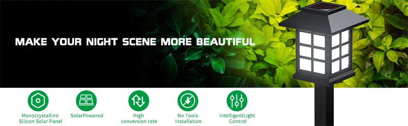 LED Solar Pathway Lights Lawn Lamp Outdoor Solar Lamp Decoration for Garden/Yard/Landscape/Patio/Driveway/Walkway Lighting