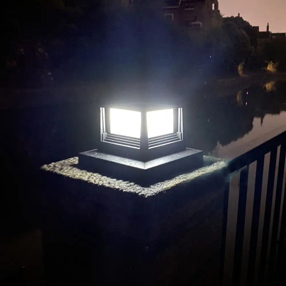 Warm/White light Square Fence Gate Pillar Lamp Waterproof Solar Powered Fence Post Light LED Lighting Solar Column Light Wall