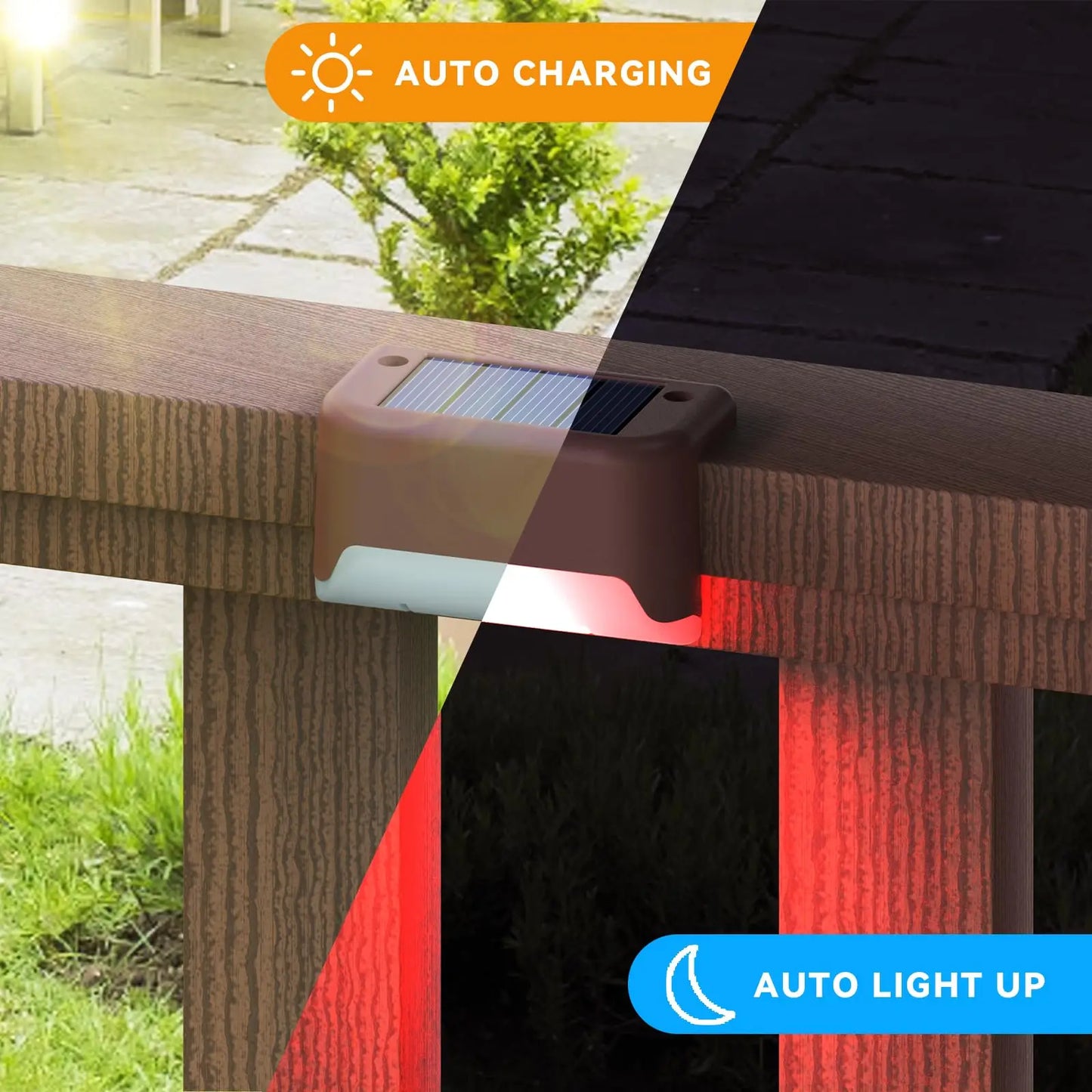Solar Step Deck Fence Lights Outdoor Waterproof Led Path Light for Patio Stairs Garden Pathway Step Fences Outside Solar Lamp