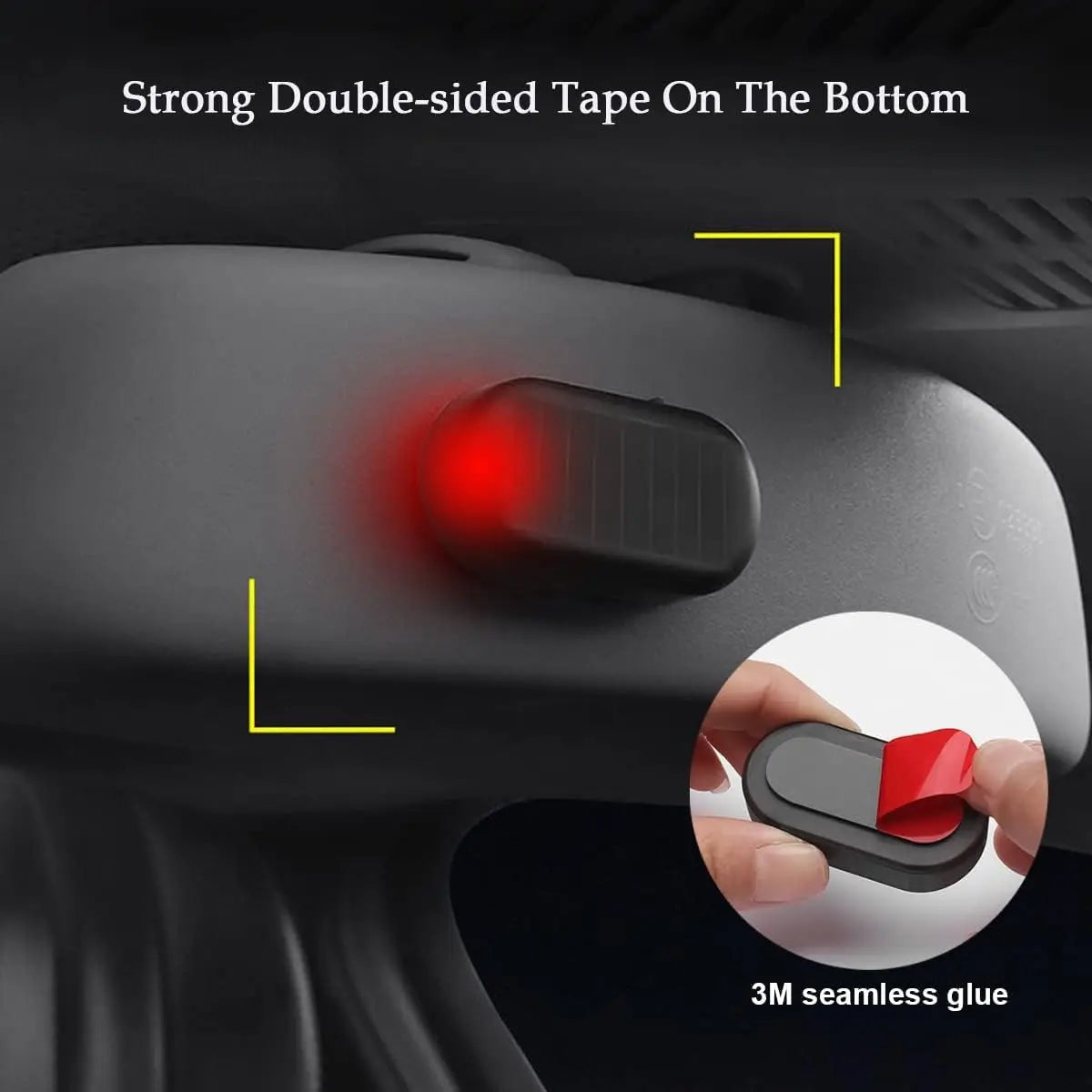Solar Car Fake Security Light Powered Simulated Dummy Alarm Wireless Warning Anti Theft Caution Lamp LED Flashing Lamp New