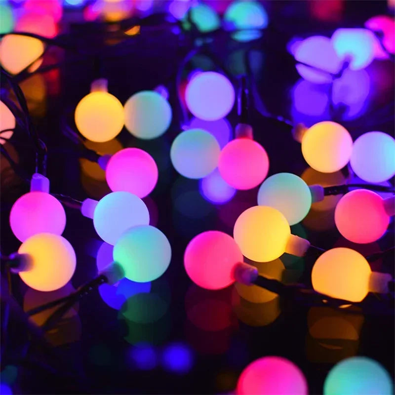 20/50/100LED Solar Outdoor String Lights Round Ball Solar Globe Lights for Garden Patio Holiday Party Christmas Decoration