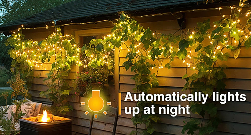 Solar Christmas String Lights Outdoor Waterproof 400LED Fairy Light for Outside Yard Tree Patio Garden Wedding Christmas Decor