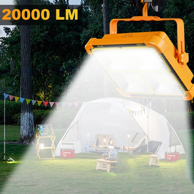 Solar Powered Led Streetlight Outdoor Portable Waterproof Flashlight Reflector Spotlight Projector Floodlight Construction Light