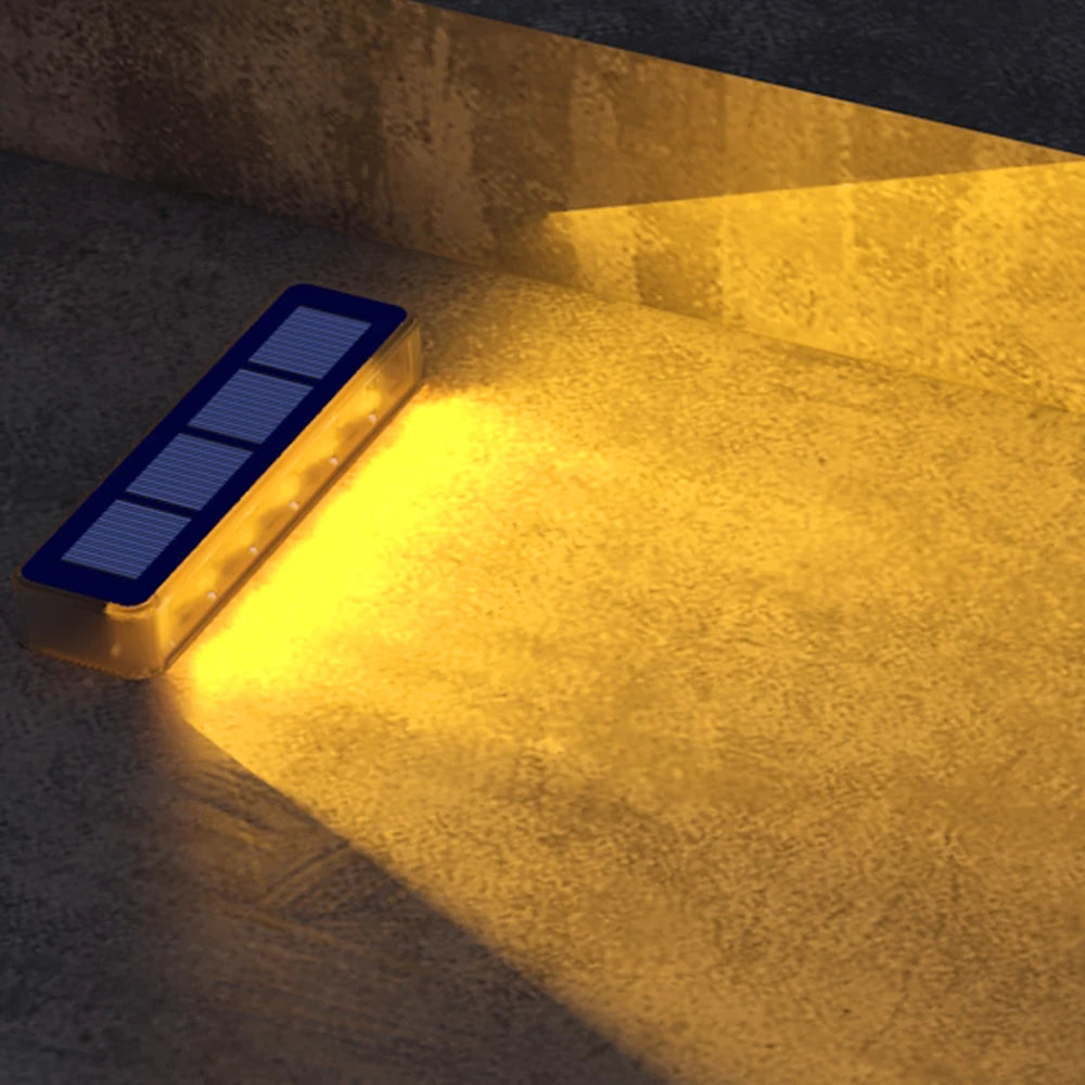 Solar Deck Lights Outdoor Waterproof LED Step Sidewalk Stair Garden Light IP68 Auto On/Off Solar Powered Dock Driveway Lighting