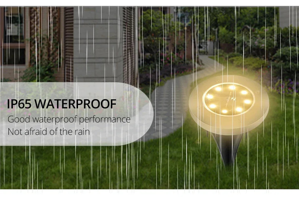 1/2pcs/4pcs/8pcs Outdoor Solar Lights Buried Garden Decor 8/20LED Lamp Sunlight Power Disk Light Underground Yard Lawn Spotlight
