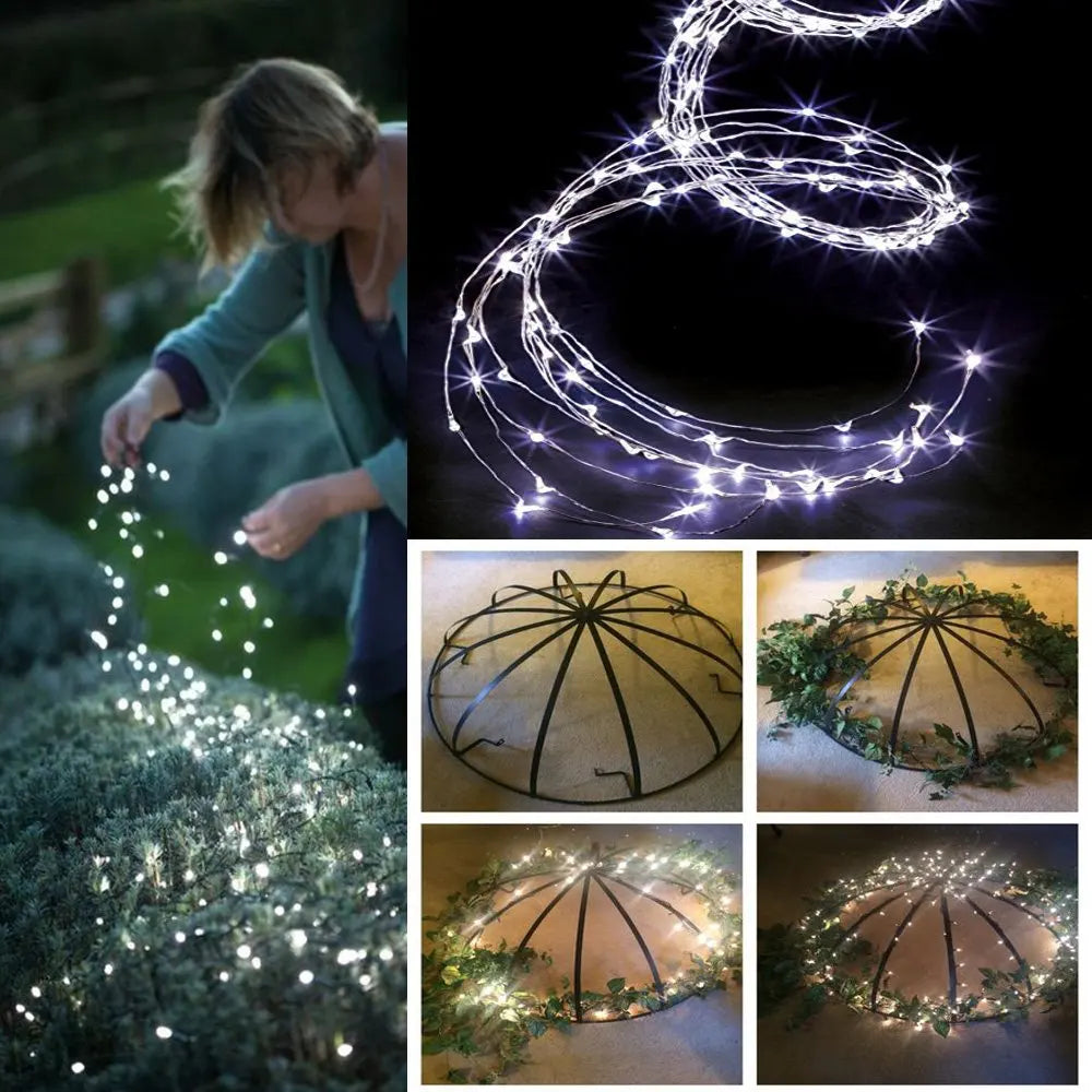 1set Solar String Light, 10 Strands 200 LEDs Hanging Vine Tree Lights Waterfall Vine Branch Lights Twinkle Starry Lights
