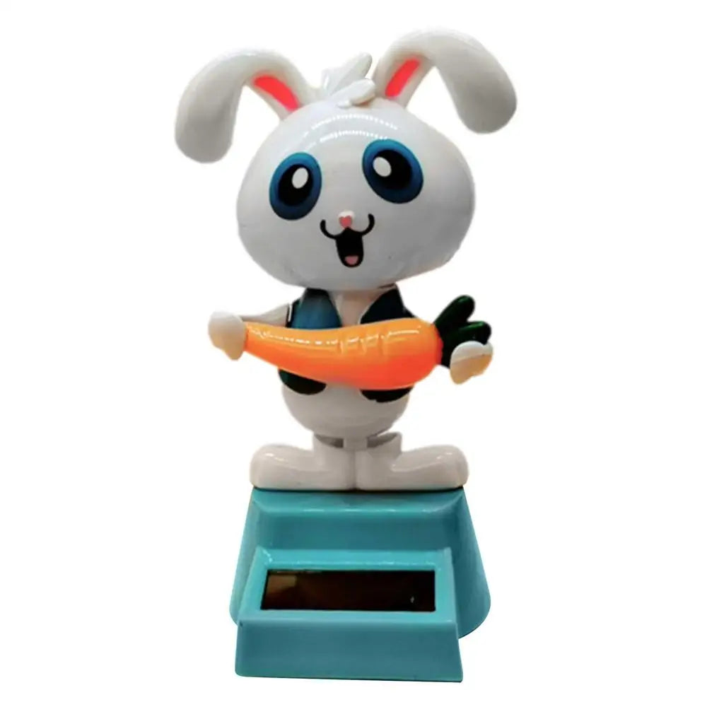 Solar Dancing toy Car Decoration Solar Energy Decoration Shaking Head Doll Cartoon rabbit Shape Decoration Home Ornaments