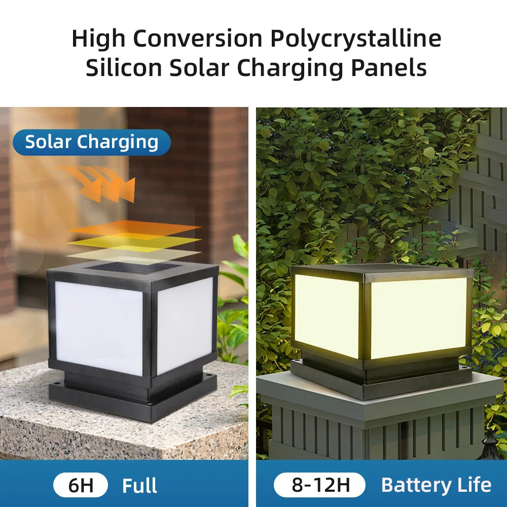 Solar Column Light Garden Solar Lamps Waterproof LED Solar Pillar Light Timed Remote Control LED Outdoor Lighting Courtyard Lamp