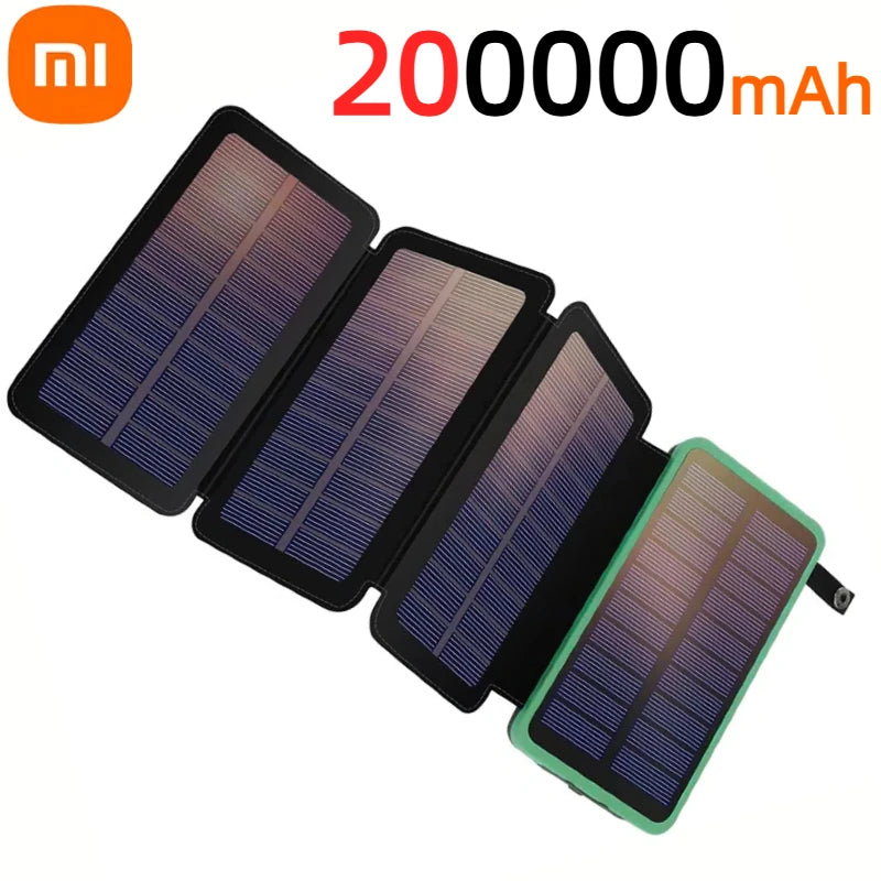 Xiaomi Solar Power Bank 200000mAh Large Capacity Super Fast Charging Foldable Outdoor Portable Powerbank for iPhone Huawei