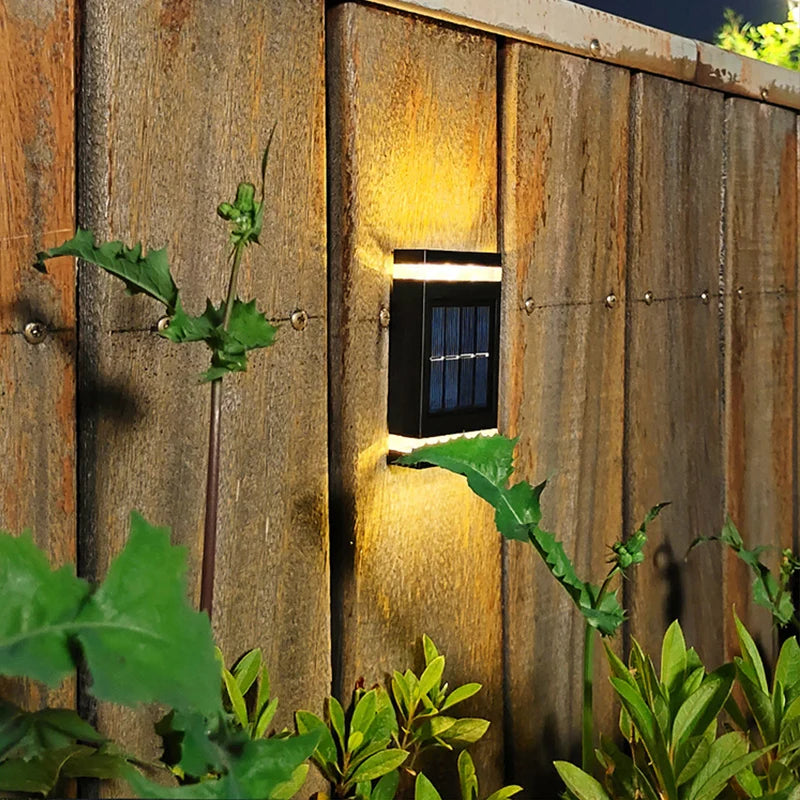 6 LED Solar Powered Wall Lamp Outdoor Waterproof Light UP and Down Illuminating Garden Yard Decoration Outside Sunlight Camping