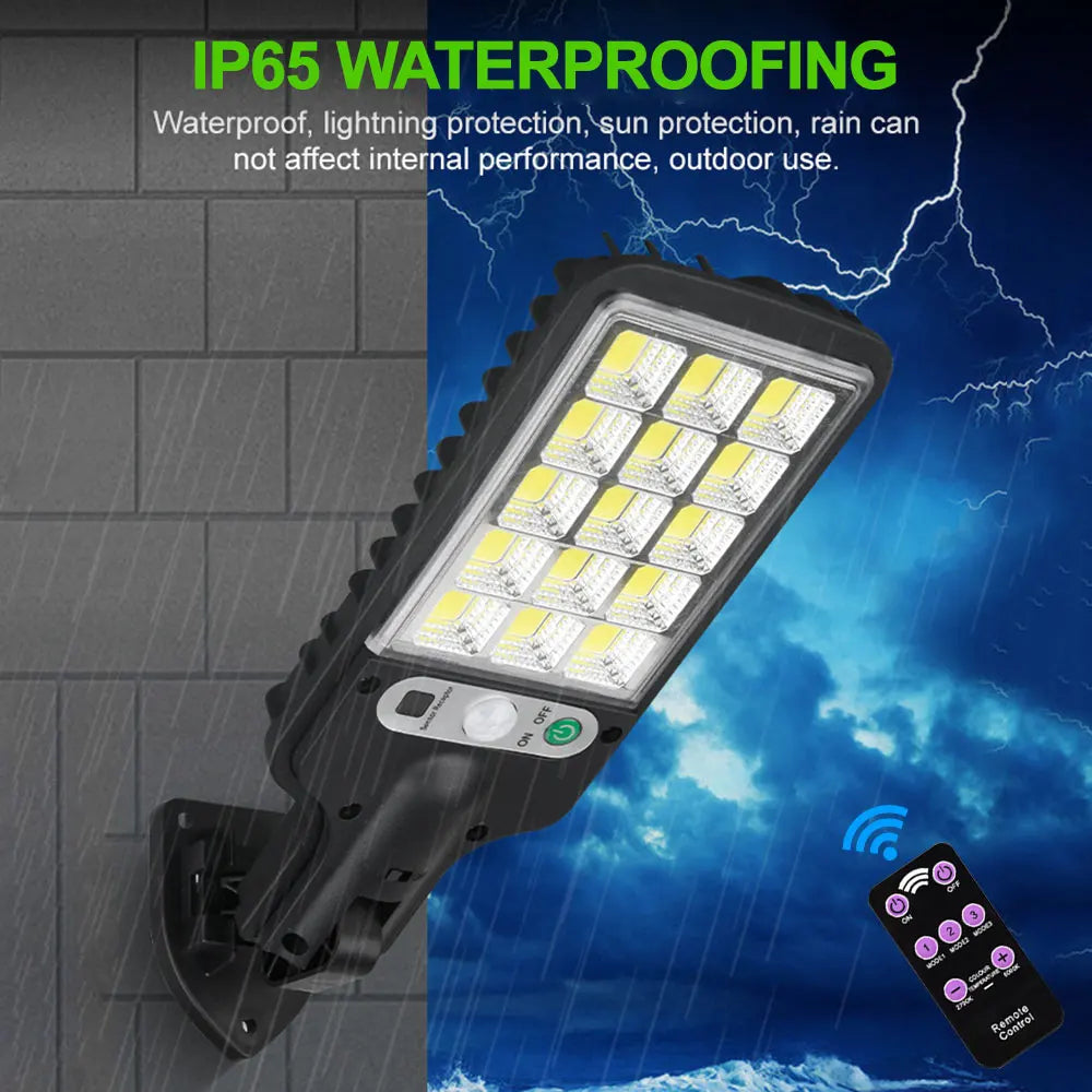 Powerful Solar Street Lights Outdoor Solar Lamp 3 Light Mode Waterproof Motion Sensor Security Lighting for Patio Path Yard