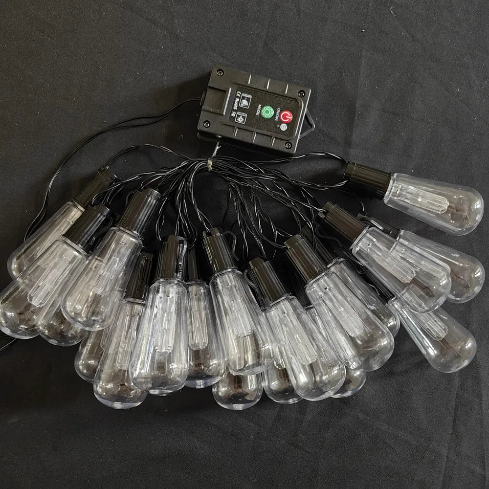 Solar Powered lamp Outdoor string lights Courtyard hanging lights LED bulbs garden porch courtyard balcony terrace lighting 733