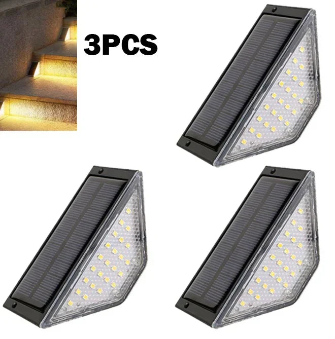 1/2/4pcs LED Solar Stair Light 3000K Waterproof Outdoor Garden Passage Courtyard Terrace Guardrail Step Light Landscape Light