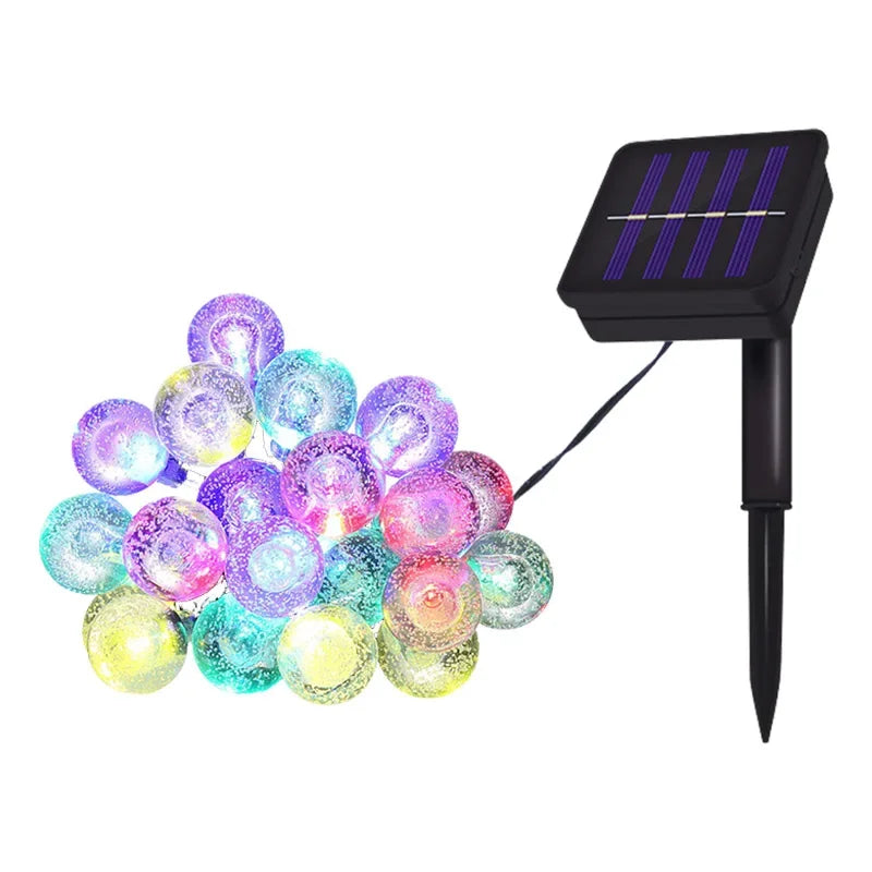 Solar Crystal Globe Ball Fairy Lamps 8 modes String Lights Outdoor Waterproof Solar Powered Patio Light for Garden Party Decor