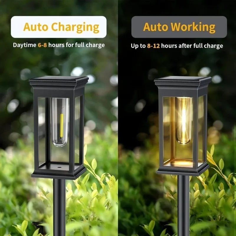 1/2/4/6 Pack Solar Pathway Lights Outdoor Waterproof Walkway Light Solar Powered Landscape Lights for Driveway Lawn Patio Yard